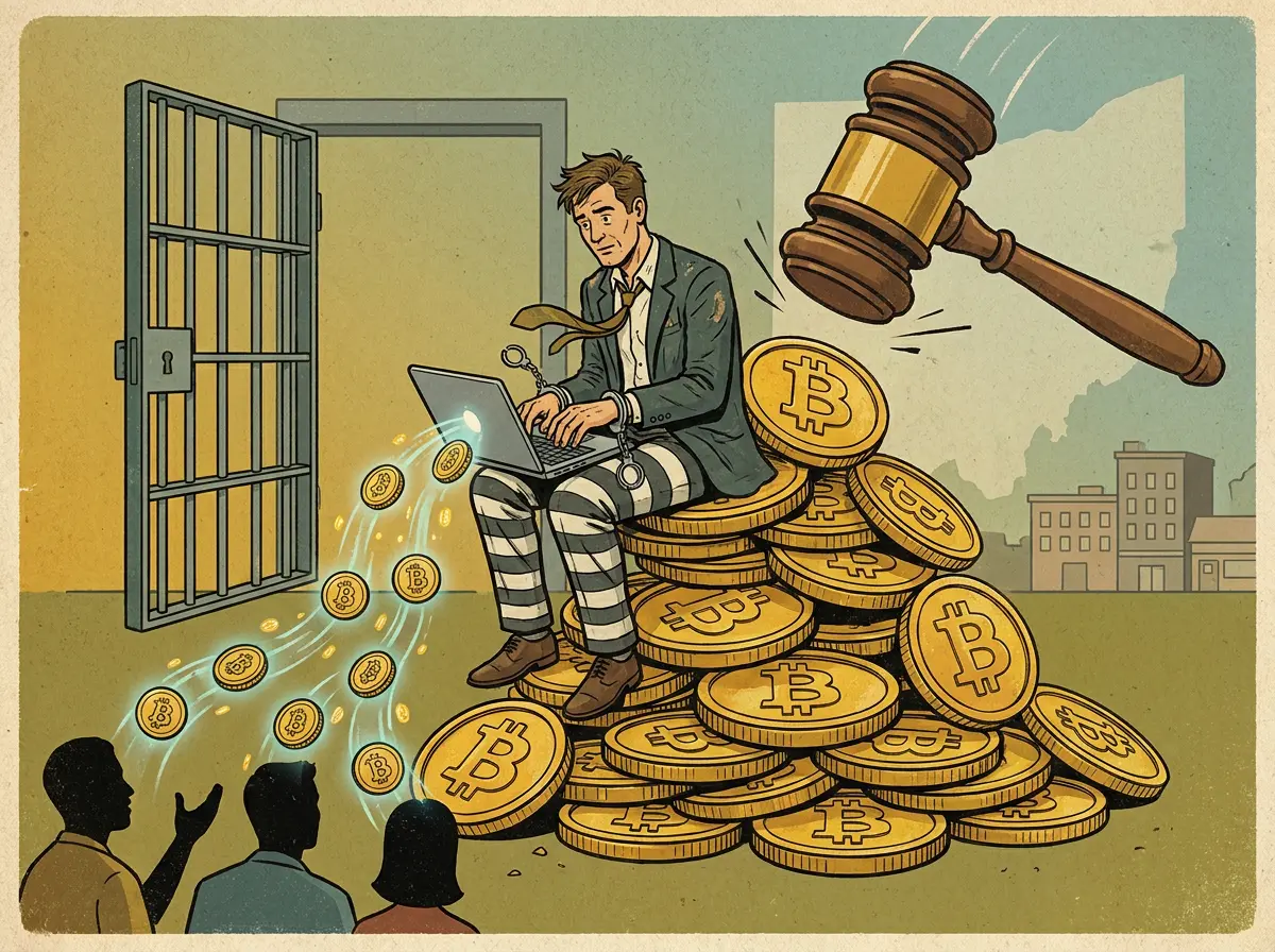 An Ohio investment manager orchestrated a $10 million cryptocurrency fraud scheme; after pleading guilty, he was sentenced to 9 years