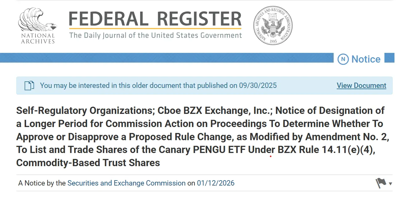 SEC decision on PENGU ETF