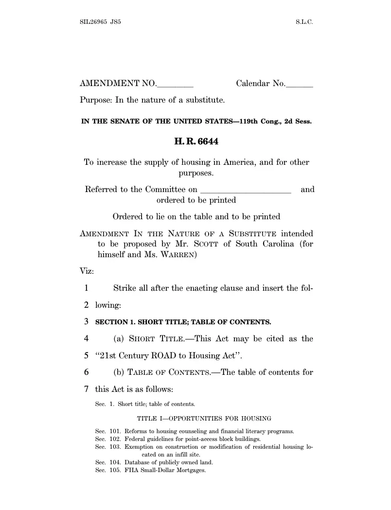 The housing bill (which includes a temporary CBDC ban) which is being sent to Trump