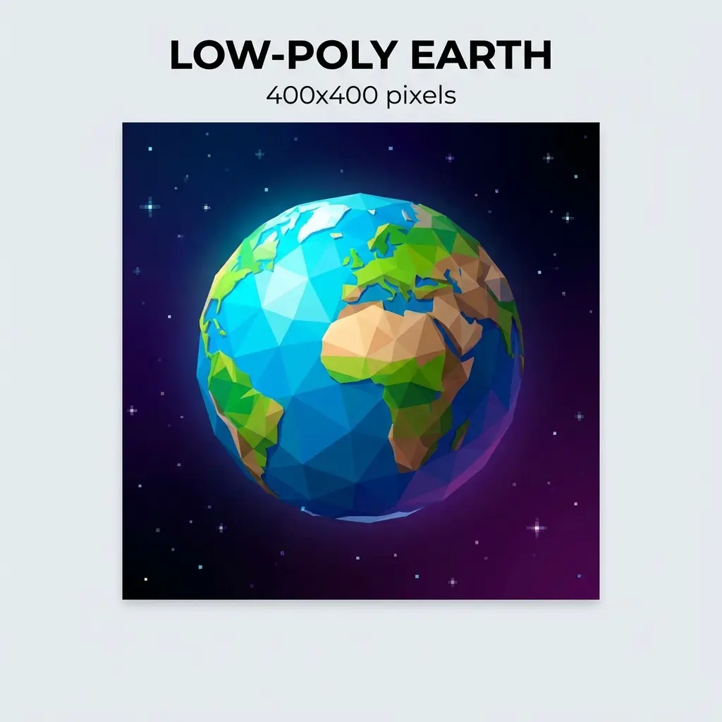 低多边形漂浮地球