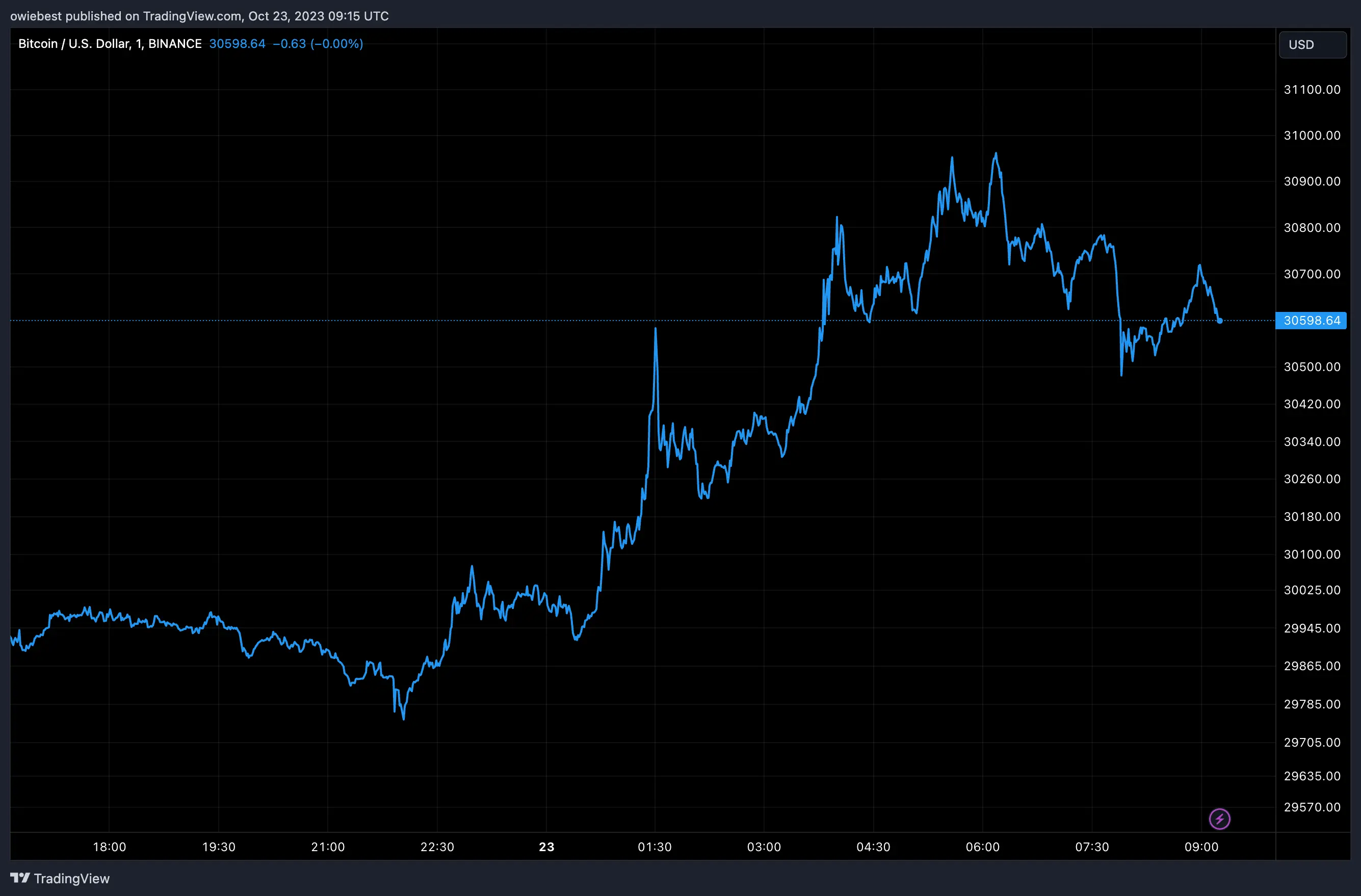 Bitcoin price chart from Tradingview.com (crypto analyst)
