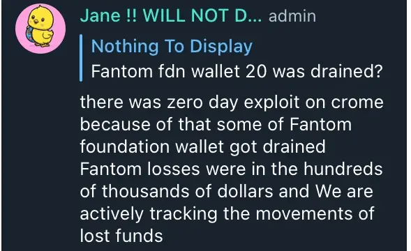 Telegram communication| Source: Reddit