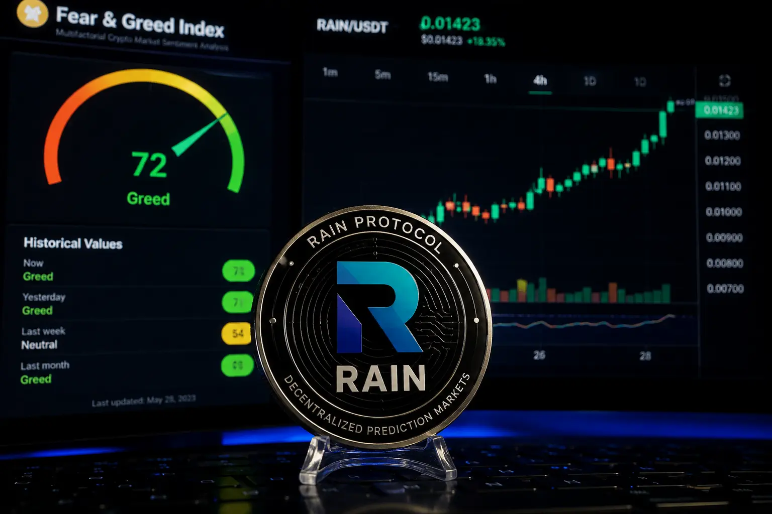 RAIN price rally tests exhaustion zone after 90% weekly surge.