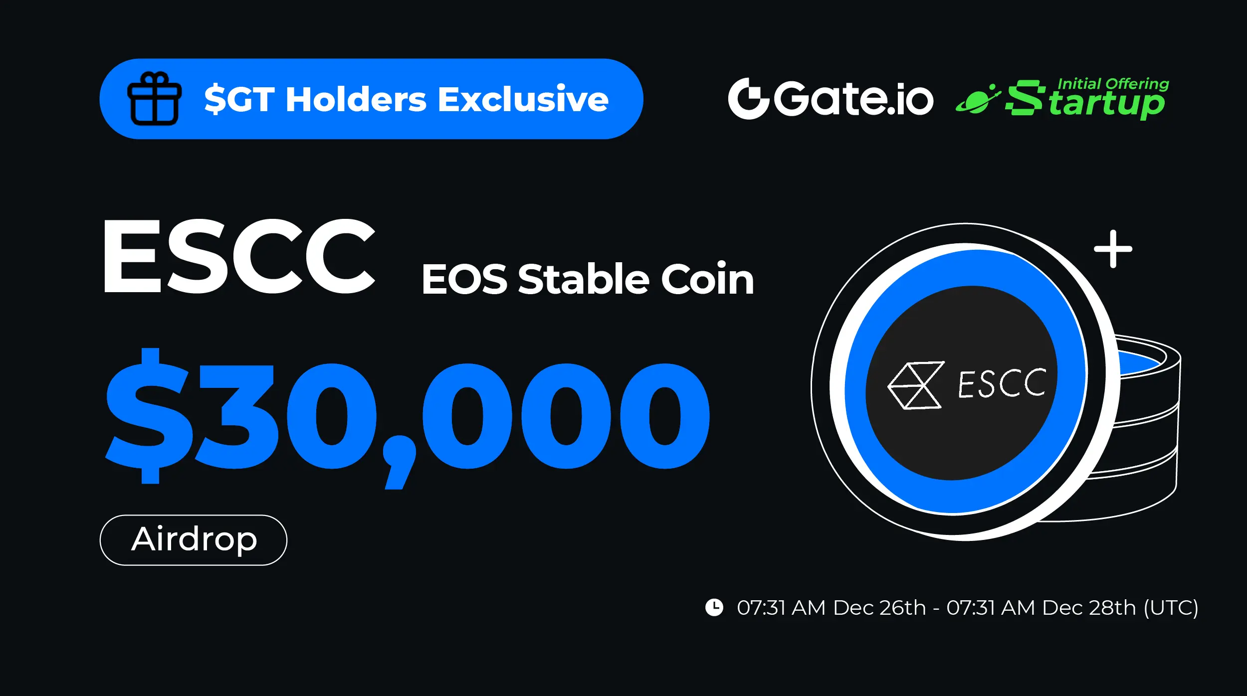 GT$のホルダーズエクスクルーシブ：EOS安定通貨- #ESCC がLIVEです！ 10 $GT$ |Gate 広場のGateLaunch