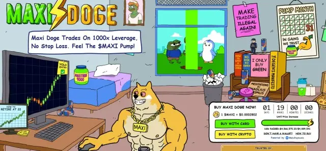 Maxi Doge's presale performance.