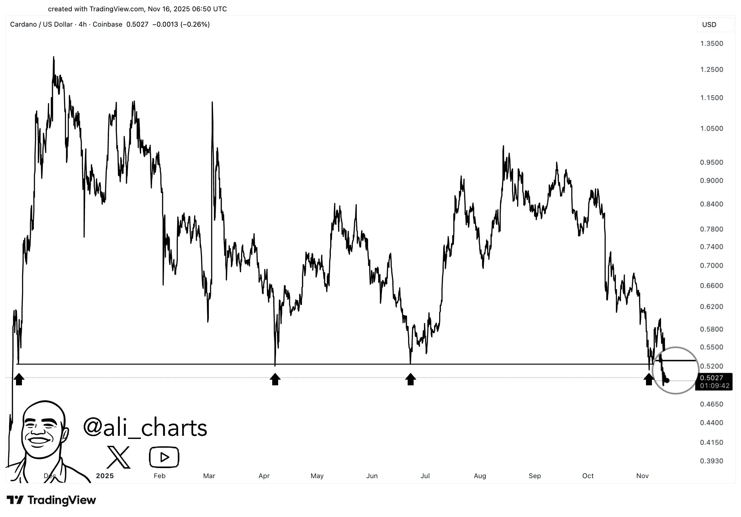 Cardano Breaks Below Crucial Support