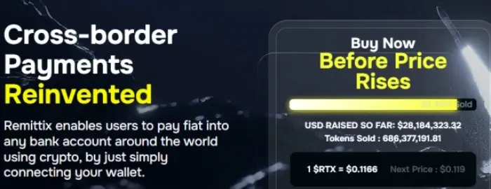 Remittix presale targets the multi‑trillion‑dollar remittance market.