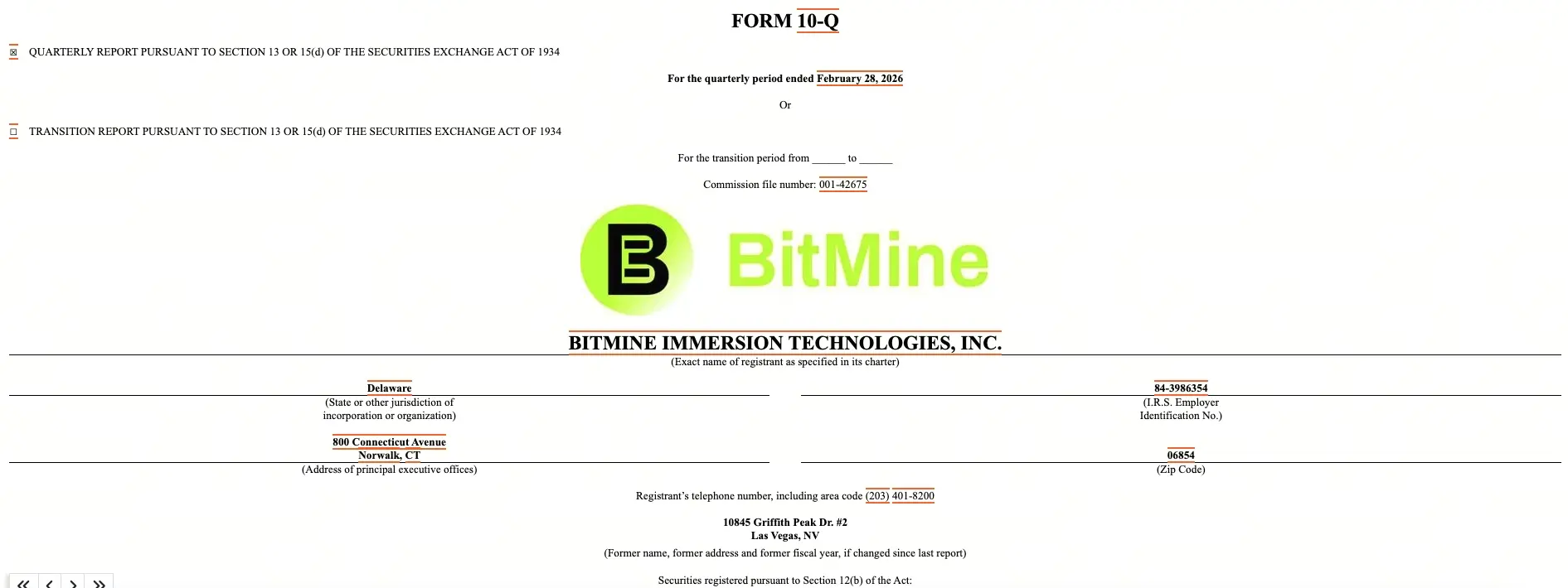 BitMine財報