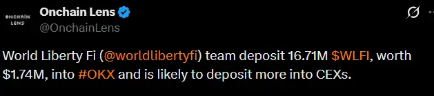 Vì sao WLFI có nguy cơ giảm 25% khi team bán ra 1,74 triệu đô la token?