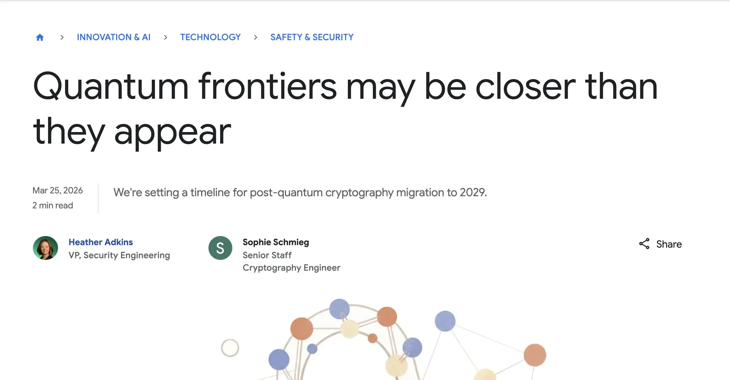 Google sets 2029 quantum threat deadline
