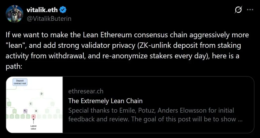 Vitalik's follow up tweet regarding Ethereum's future.