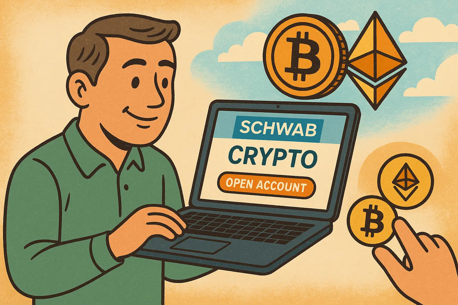 La cuenta de Schwab Crypto se lanzó para clientes minoristas, con una comisión de 75 puntos básicos para operaciones de BTC y ETH