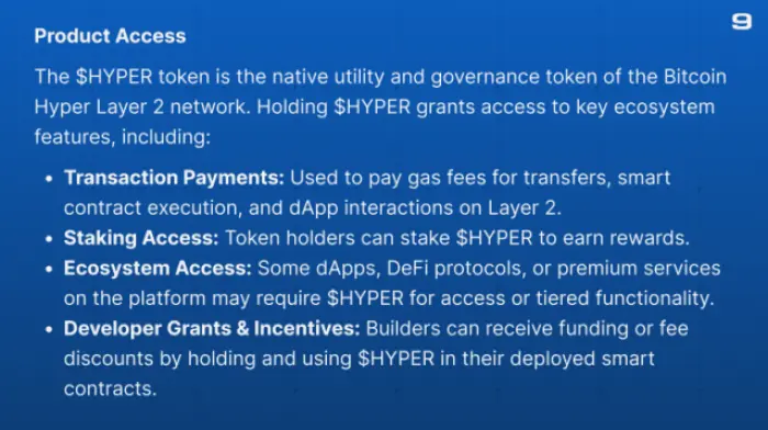 $HYPER incentives as stated in the whitepaper