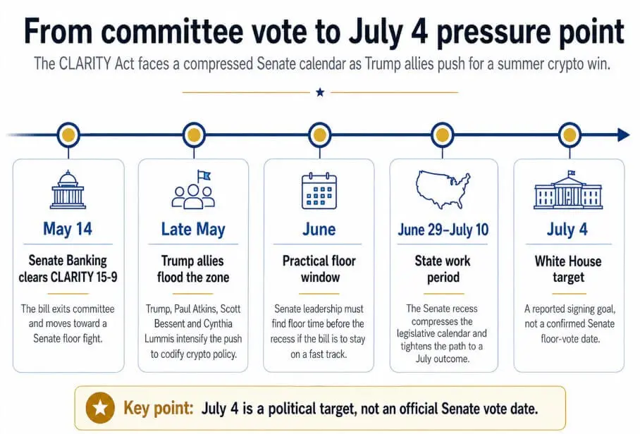 CLARITY Act going from committee vote do July 4 pressure point