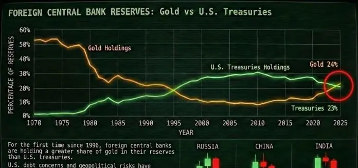 Reservas de oro vs bonos del Tesoro